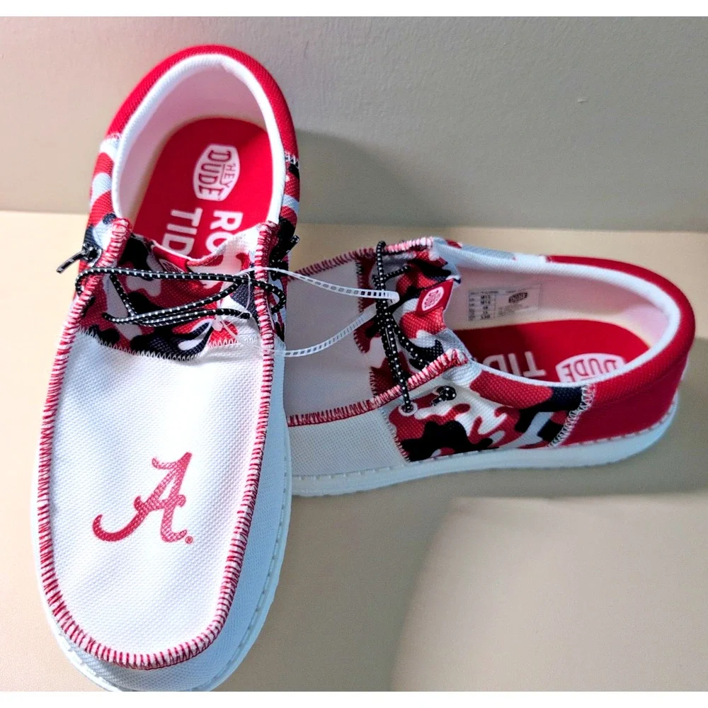 Hey Dude Wally Tri Alabama Crimson Tide Size 15 Alabama Crimson White Red NEW!